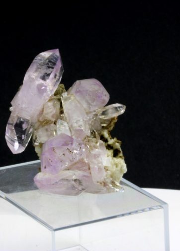 Cluster Krachtig helder Lemurisch Amethyst kristallen met meerdere dubbeleinders